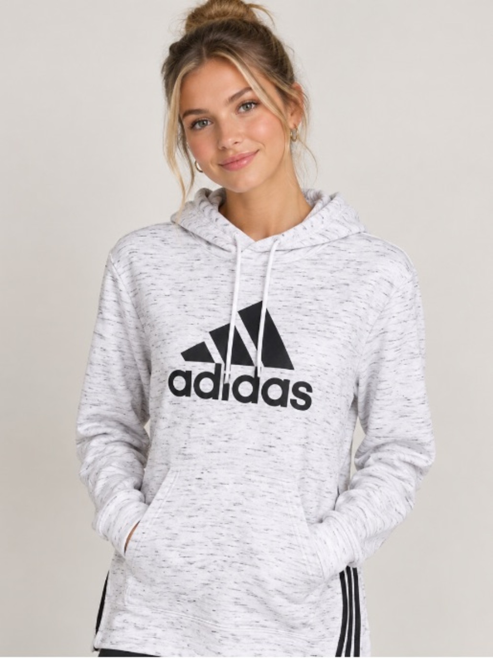Adidas Gray Hooded Sweatshirt- Medium